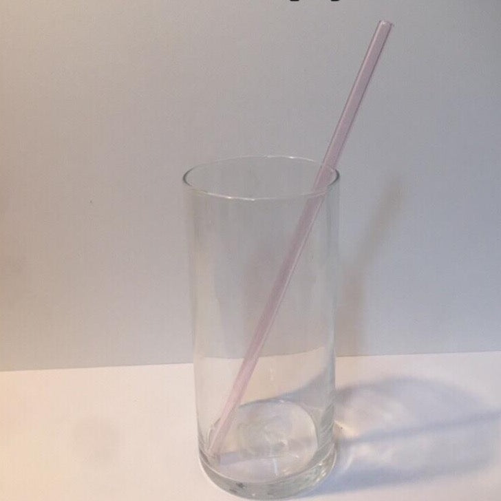12-Pack Reusable Glass Straws, Clear Glass Drinking Straw, 10''x10