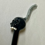 Obsidian Skull Glass Straw