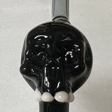 Obsidian Skull Glass Straw