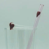 “Have a Heart” Glass Straw and Pick Set
